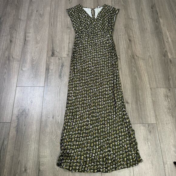Madewell Wide V Neck Floral Going Out Midi Dress US Women's O New - Picture 2 of 8